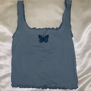 Blue Butterfly Tank Top